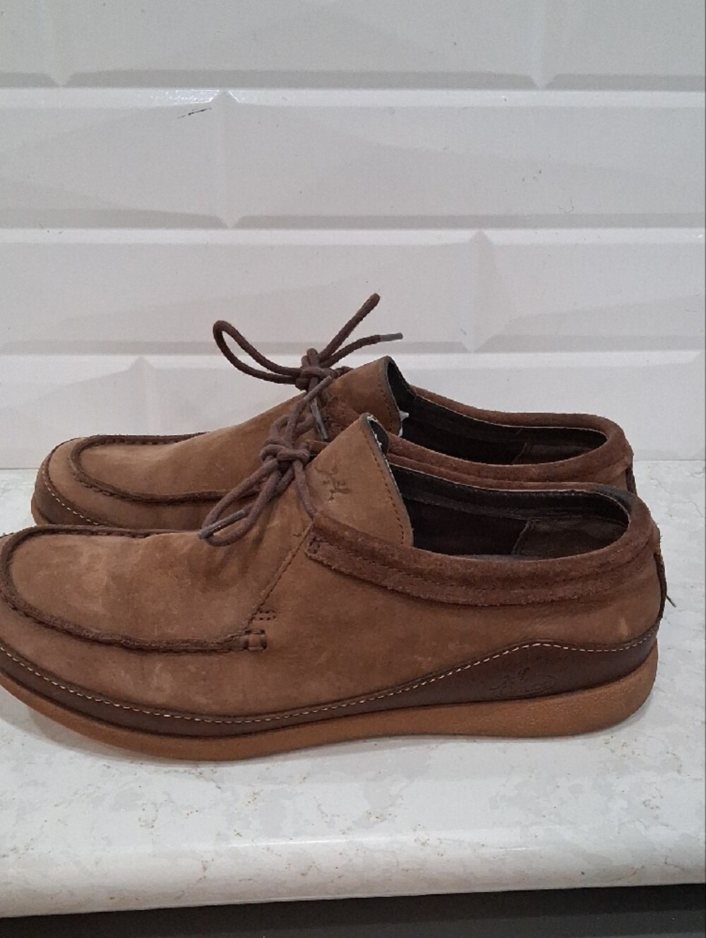 Chaco Pineland Moc Brown Leather Slip-On Shoes Size 10